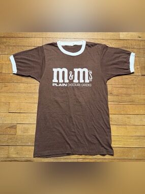 1970s M&M's "Plain Chocolate Candies" Ringer T-Shirt -Small